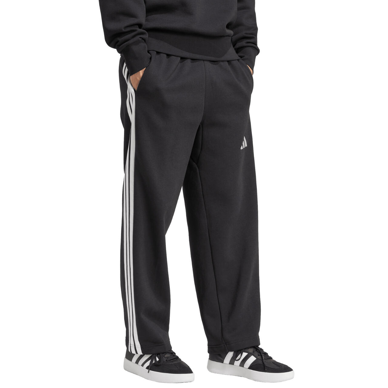 Calças de treino homem adidas Fleece algodão preto 4/6