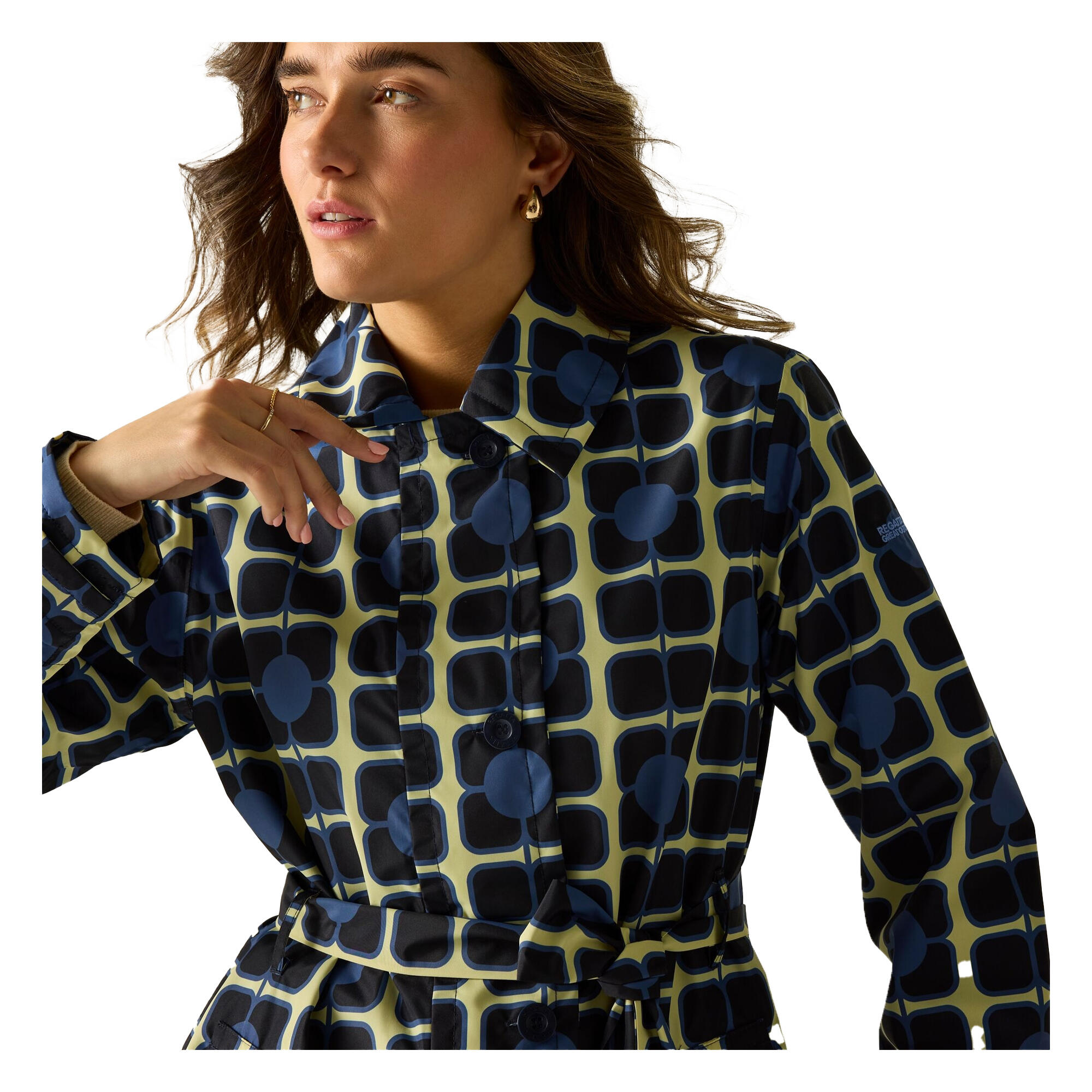 Trench Imperméable Motif/style Fleur Géante ORLA KIELY Femme (Bleu Marine) 4/5