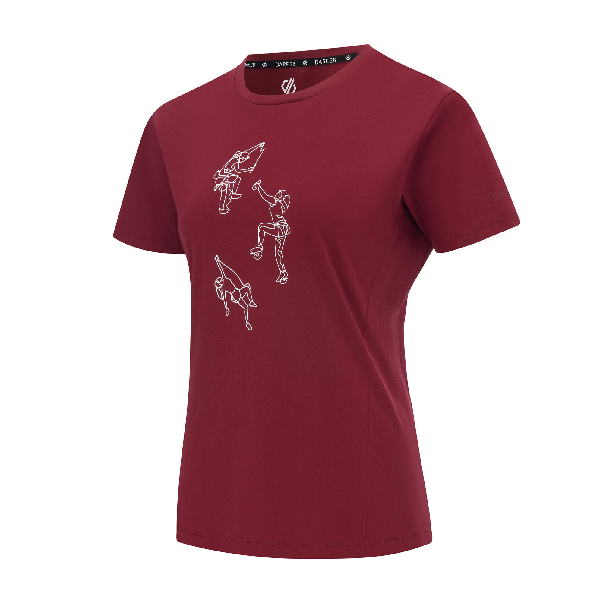 Tshirt Motif/style Poses TRANQUILITY Femme (Rouge Foncé) 3/5