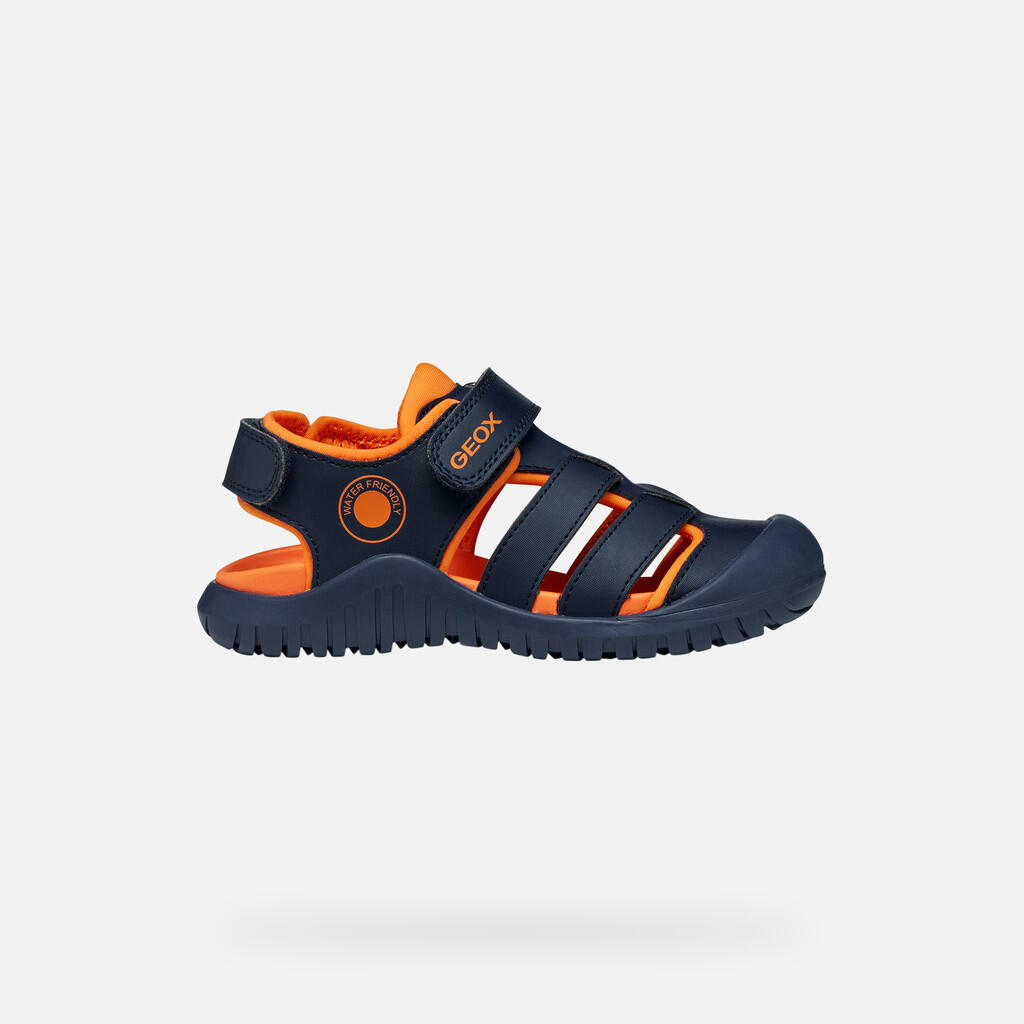 Sandales Garçon J S. FUSBETTO PRO BOY Bleu Marine/Orange 2/7