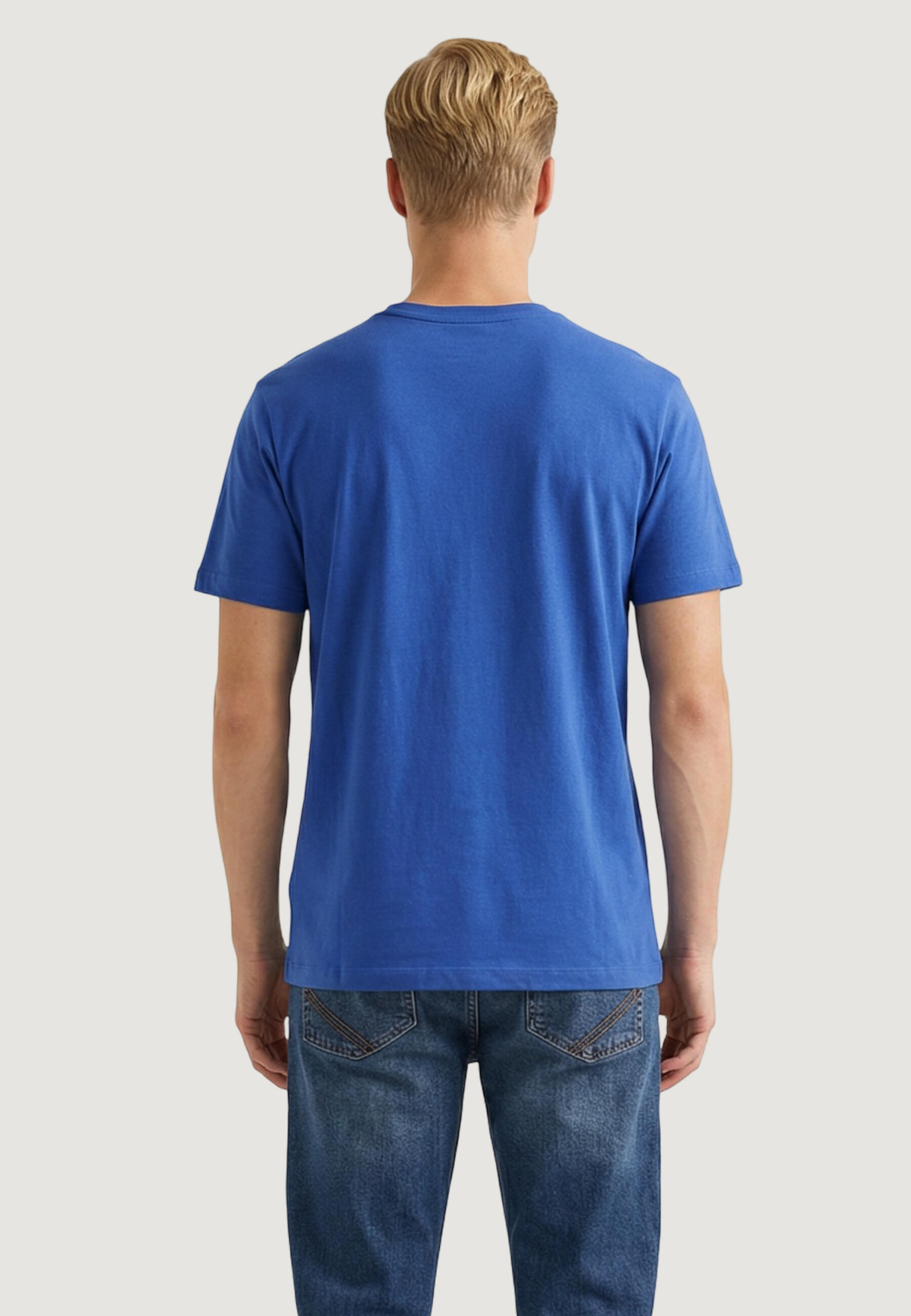 Crop top T-shirt MICK-BASIC HEREN Lichtblauw 4/5