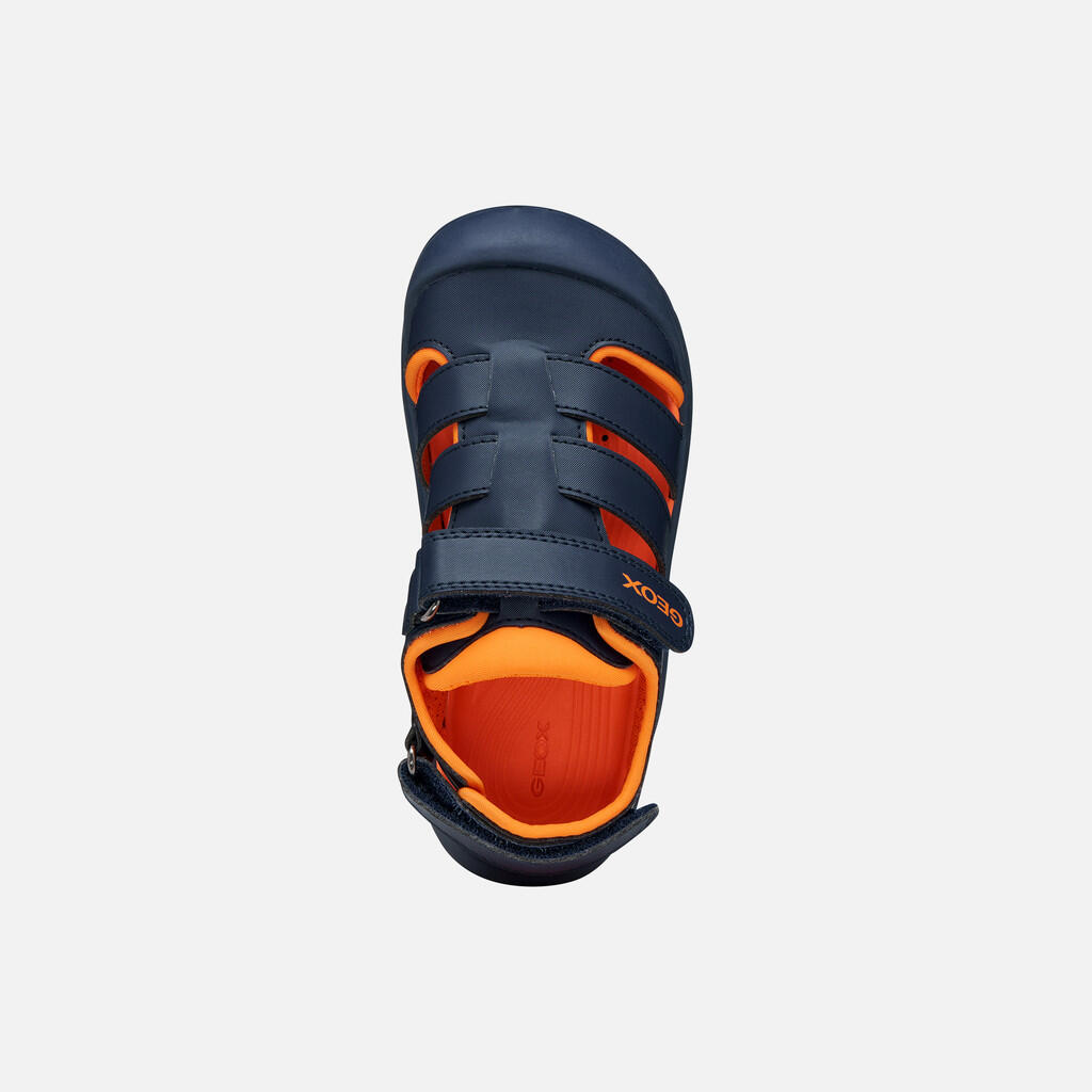 Sandales Garçon J S. FUSBETTO PRO BOY Bleu Marine/Orange 7/7