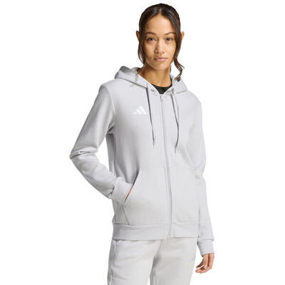 Adidas dames full-zip hoodie grijs katoen