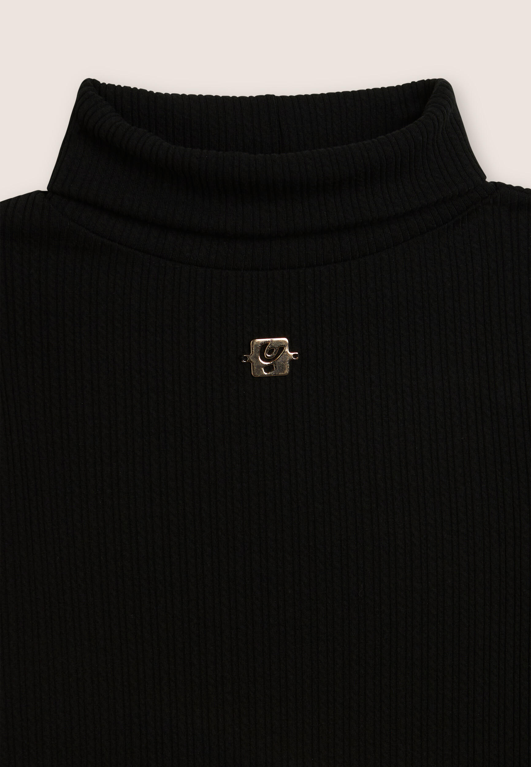 Pull col roulé pour fille en molleton côtelé avec logo FY 3/3