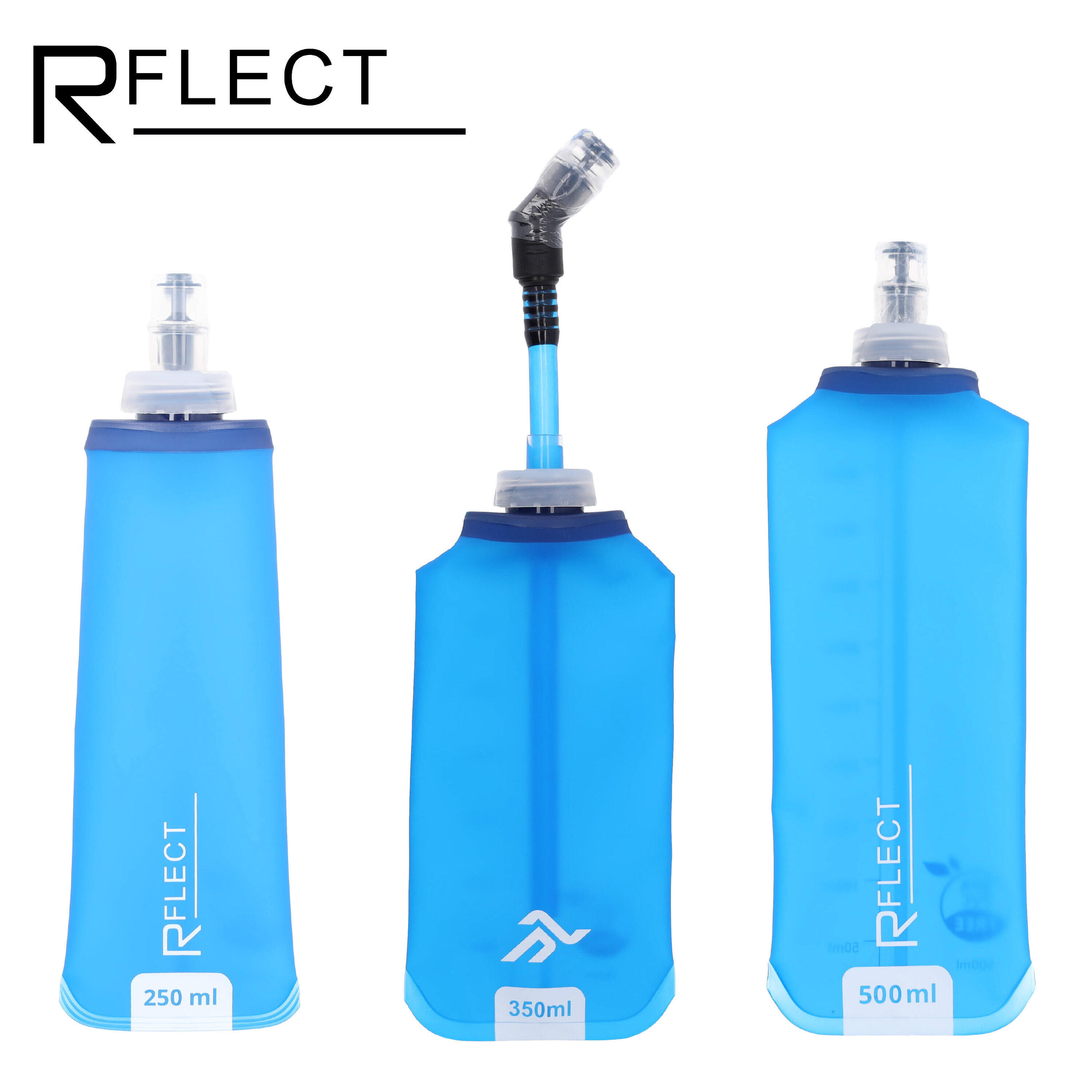 Lot de 2 Gourdes Souples Running 500 ml avec Pailles 6/7