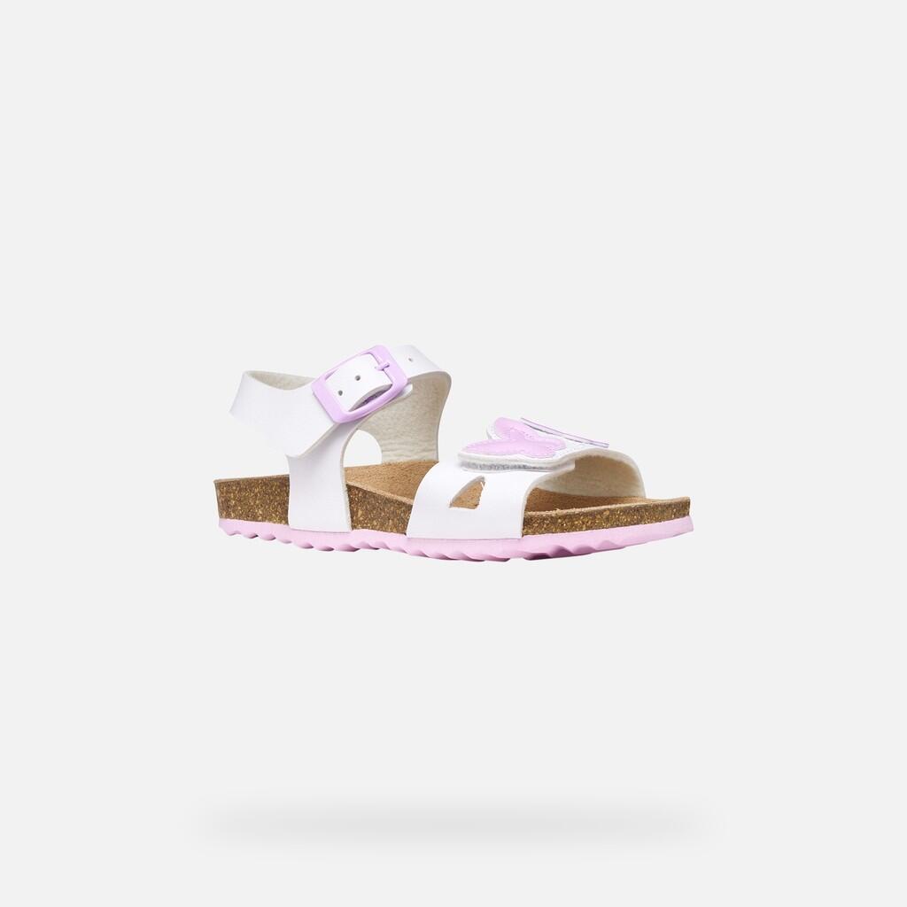Sandales Fille J ADRIEL GIRL Blanc/Rose 4/7