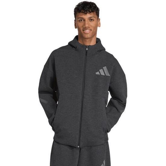 ADIDAS sweat à capuche homme coton mélangé noir training