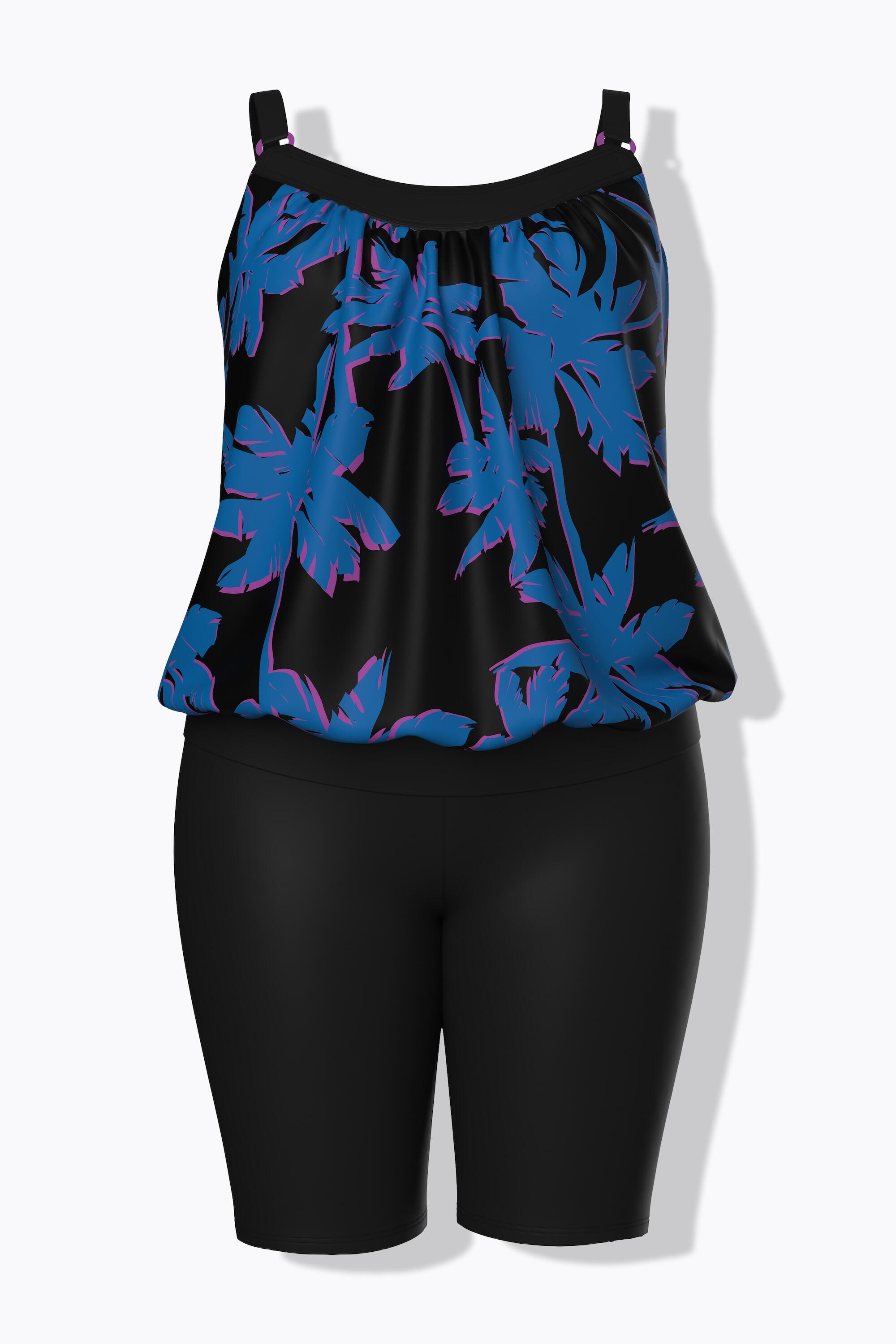 Femme Tankini avec short motif palmiers bonnets souples et bretelles ajustables 6/7