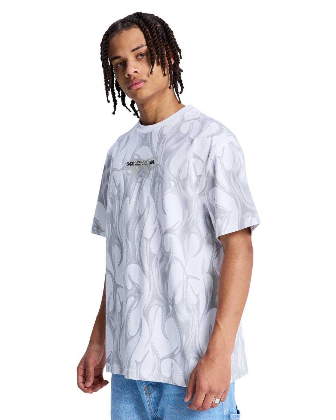 Camiseta de manga corta DC LIQUID FUEGO Blanco Hombre 3/4