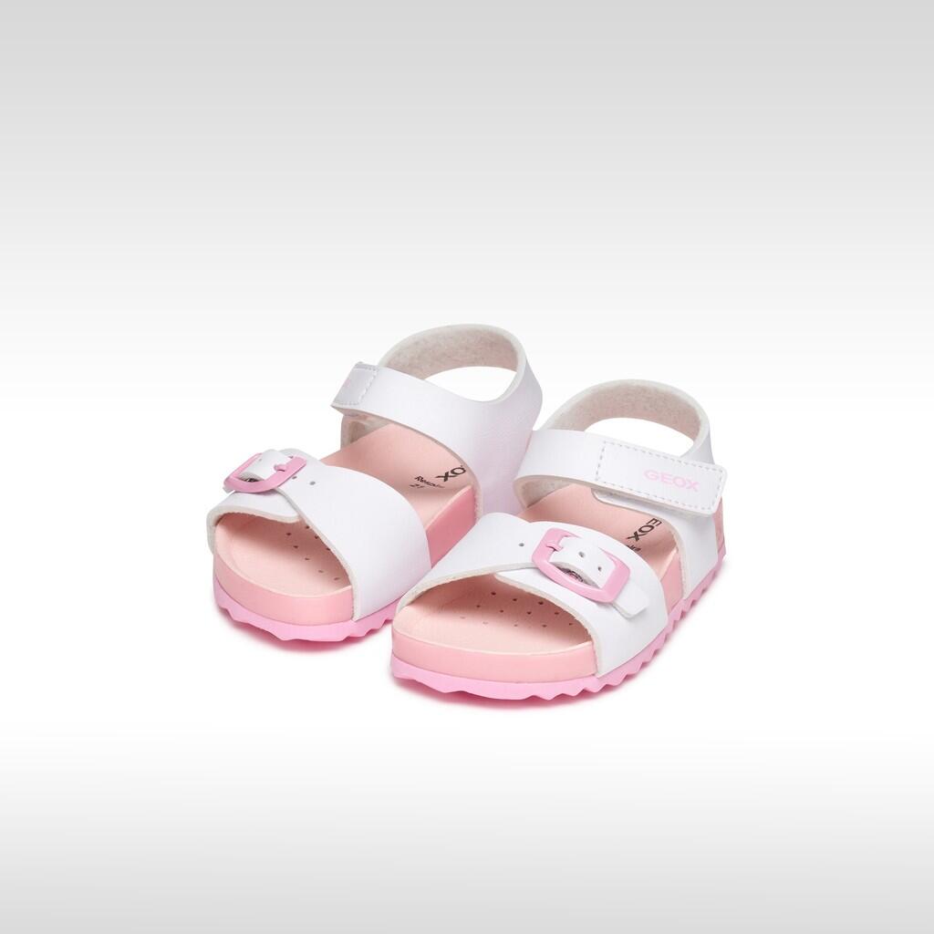 Sandales Bébé Fille B SANDAL CHALKI GIRL Blanc/Rose 3/7