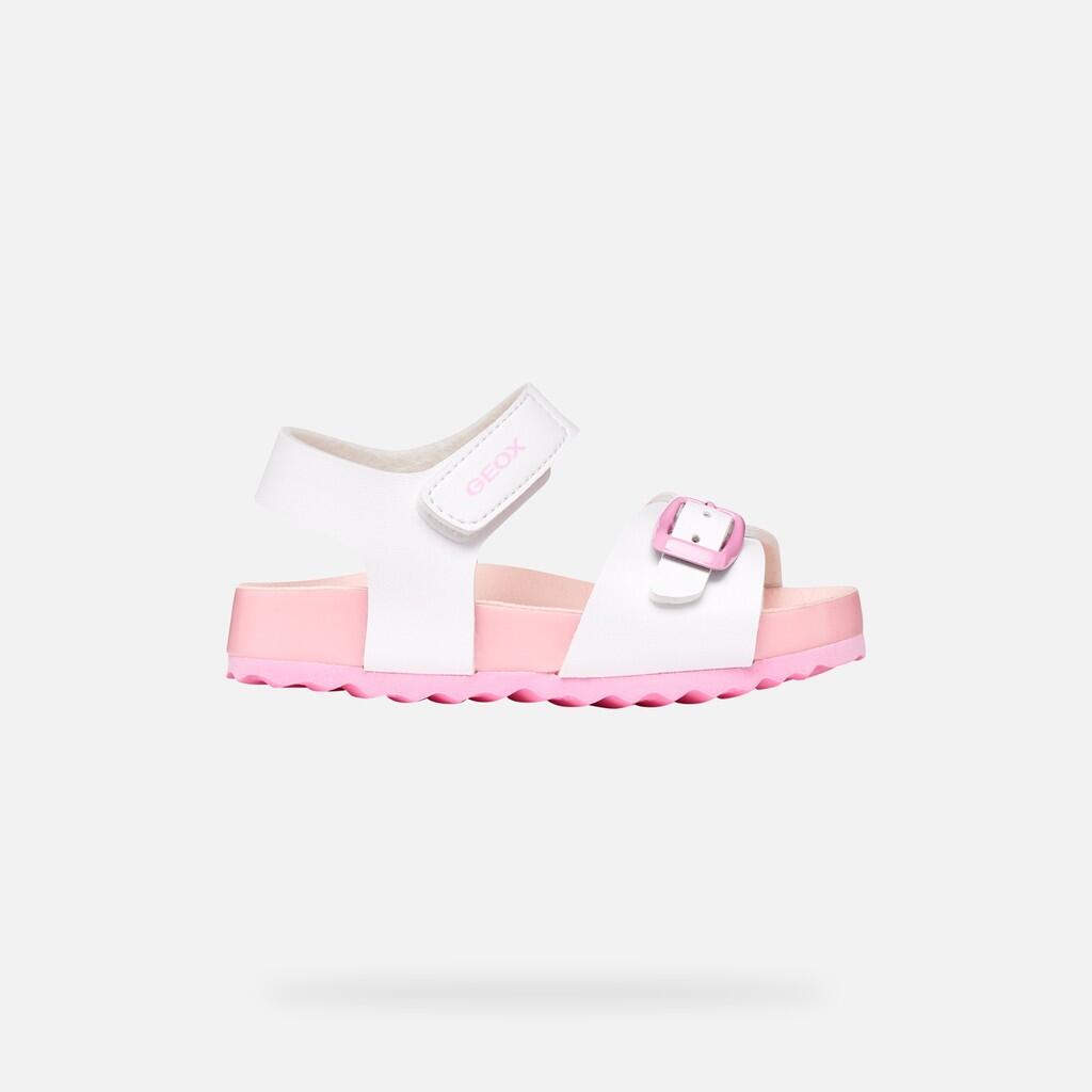 Sandales Bébé Fille B SANDAL CHALKI GIRL Blanc/Rose 2/7