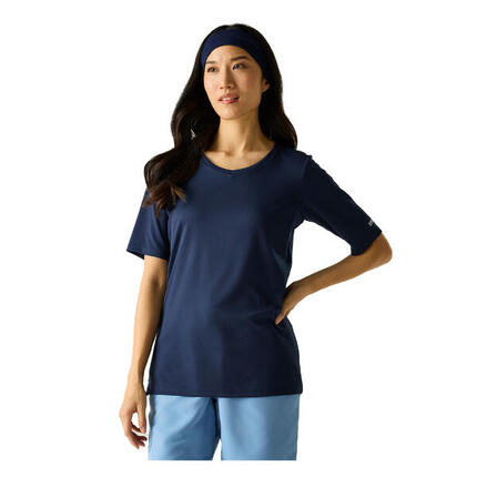 Tshirt Uni Col V FINGAL Femme (Turquoise Pastel)