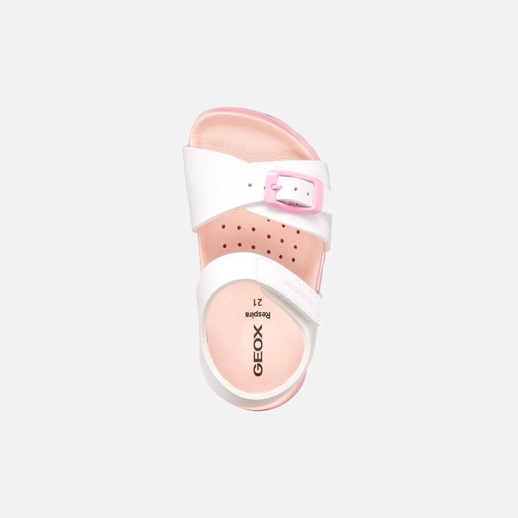 Sandales Bébé Fille B SANDAL CHALKI GIRL Blanc/Rose 7/7