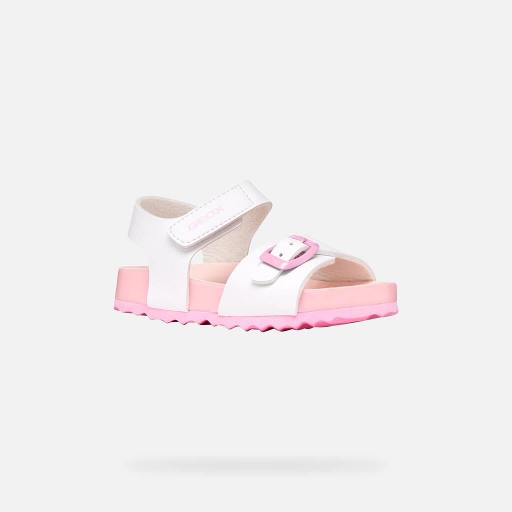 Sandales Bébé Fille B SANDAL CHALKI GIRL Blanc/Rose 4/7