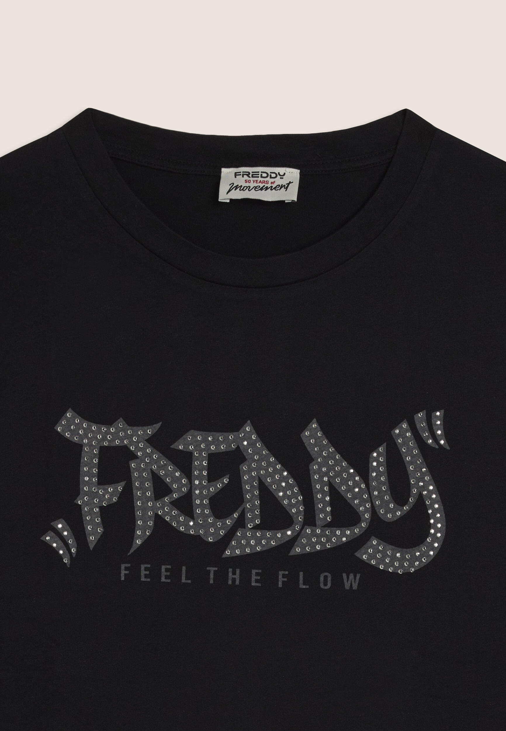 T-shirt avec imprimé « FREDDY FEEL THE FLOW » et clous 3/3
