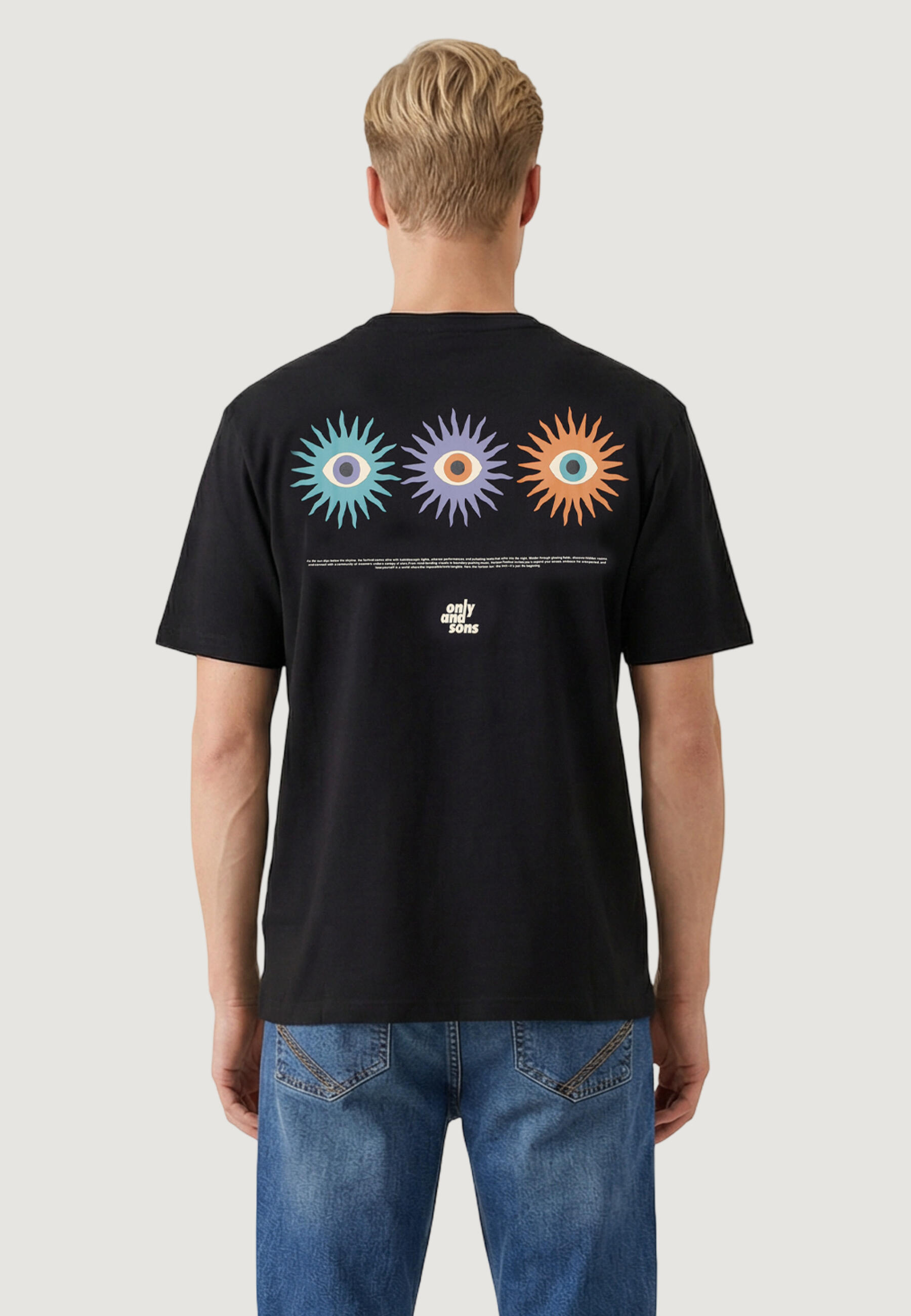 MEN'S Crop Top Onsfred Life Eye Rlx Ss Tee SCHWARZ 2/5