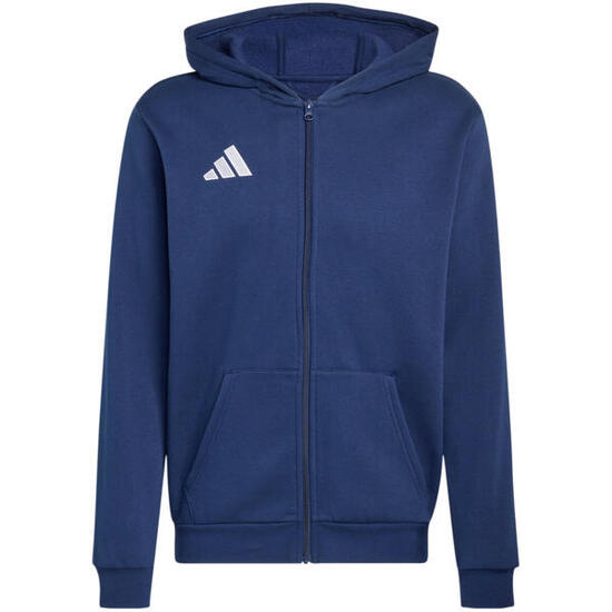 Sweat à capuche zippé enfant adidas en coton bleu marine