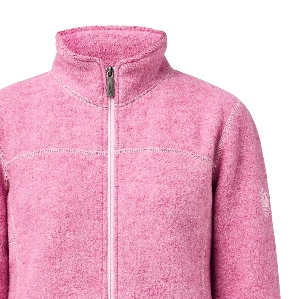 Gilet zippé en laine pour femme Beata rose fuchsia - Rose 3/4