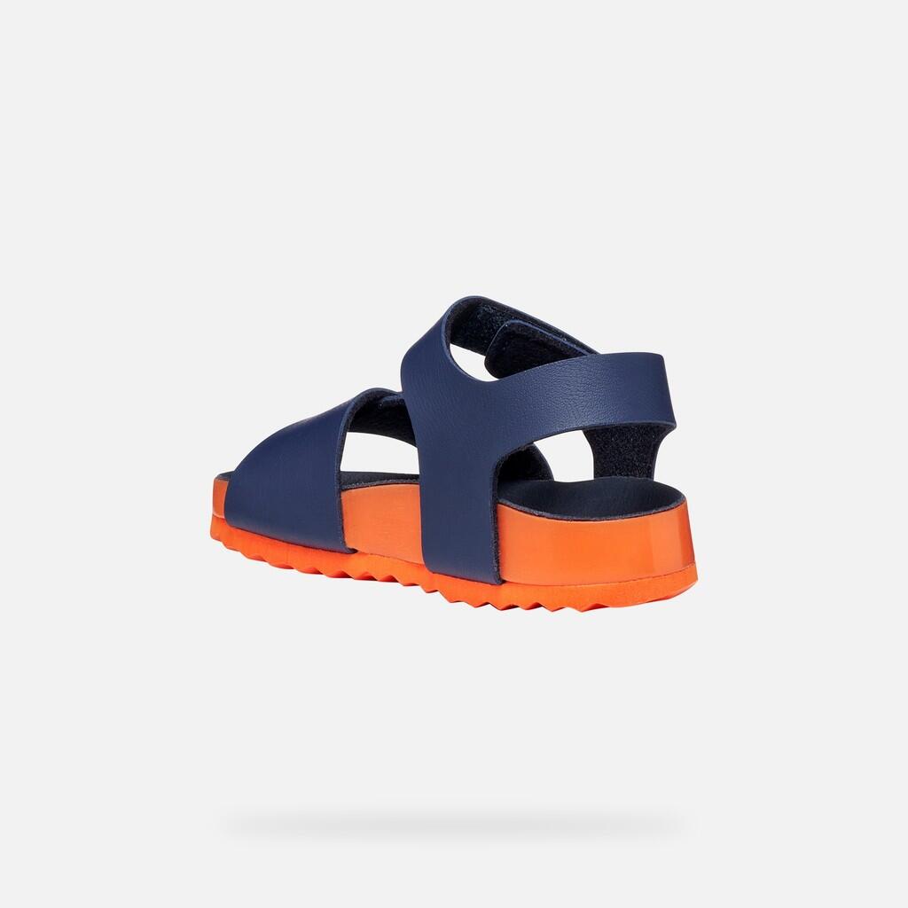 Sandales Bébé Garçon SANDAL CHALKI BABY BOY Bleu Marine/Orange 5/7