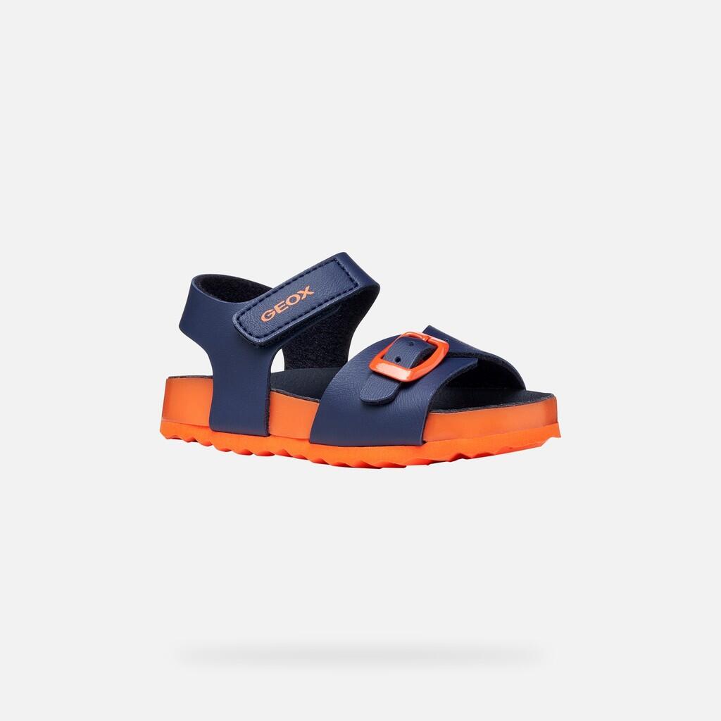 Sandales Bébé Garçon SANDAL CHALKI BABY BOY Bleu Marine/Orange 4/7