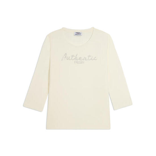 T-shirt manica 3/4 "Authentic" con logo FREDDY in strass