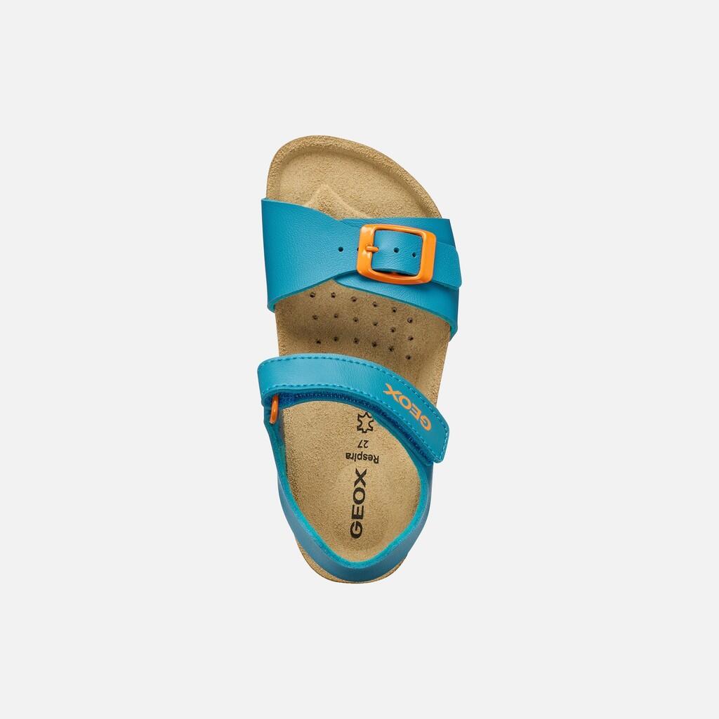 Sandales Garçon J GHITA BOY Bleu Ciel/Orange 7/7