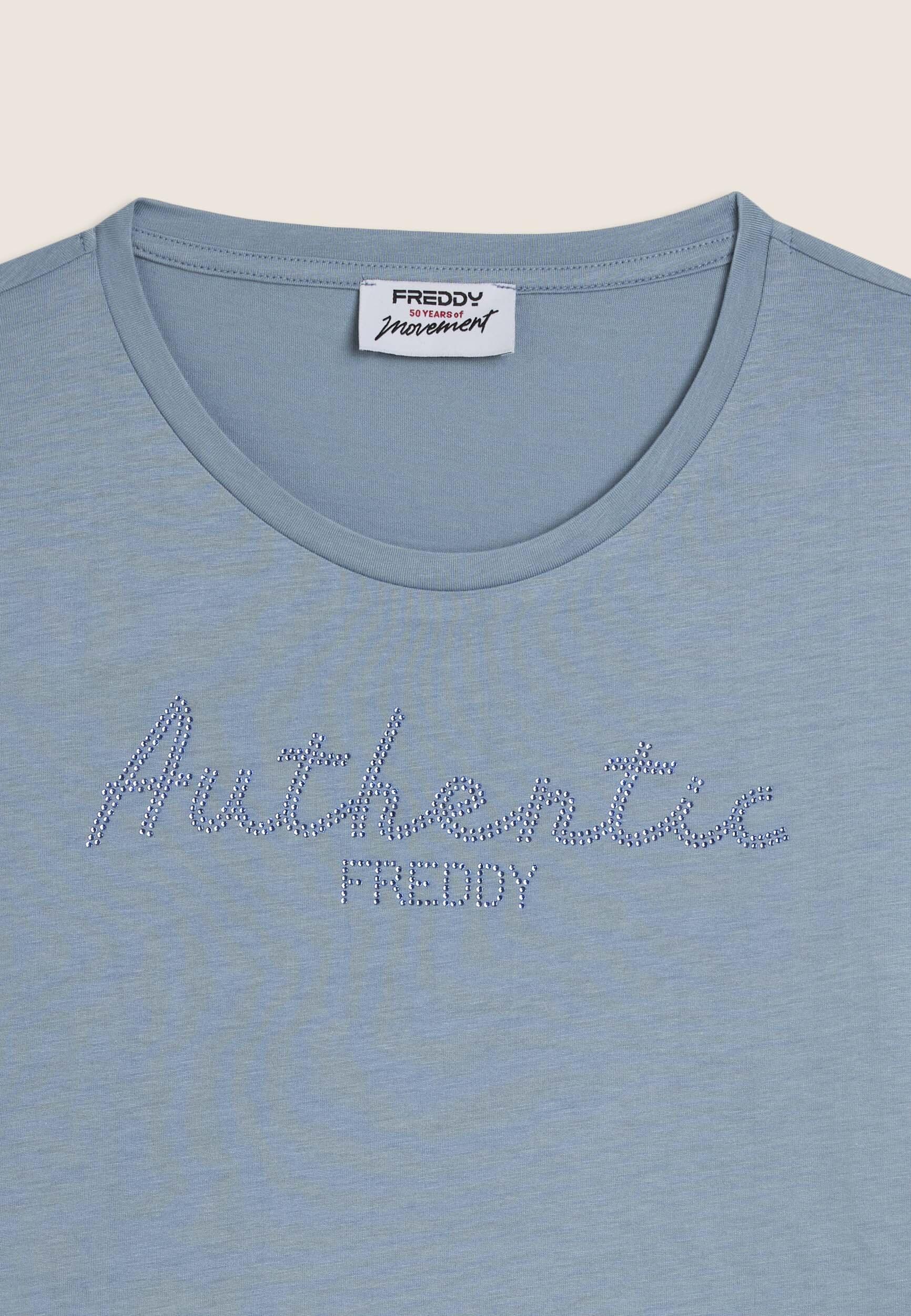 T-shirt manica 3/4 "Authentic" con logo FREDDY in strass 3/3