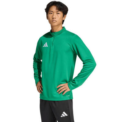 Adidas heren sweater training top groen, ronde hals, fleece voering