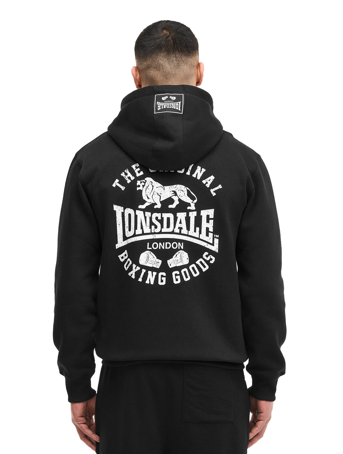 Lonsdale Herren Zip Sweatjacket Seghill schwarz/weiß 3/5
