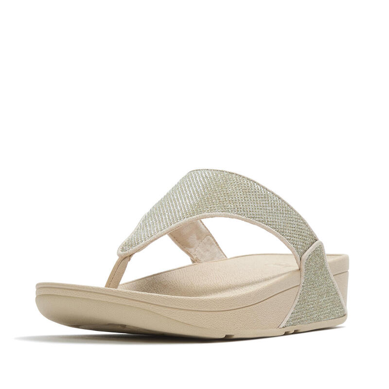 FITFLOP FitFlop Lulu Shimmerglitz Toe-Post Sandals  PLATINO 42