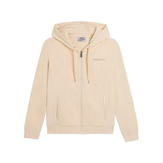 Sweat-shirt avec fermeture zippée et capuche et logo FREDDY