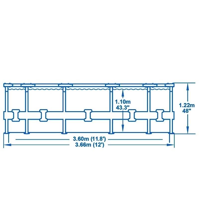 Pool Steel Super Black Wood AVENLI 366 x 122 cm 3/3