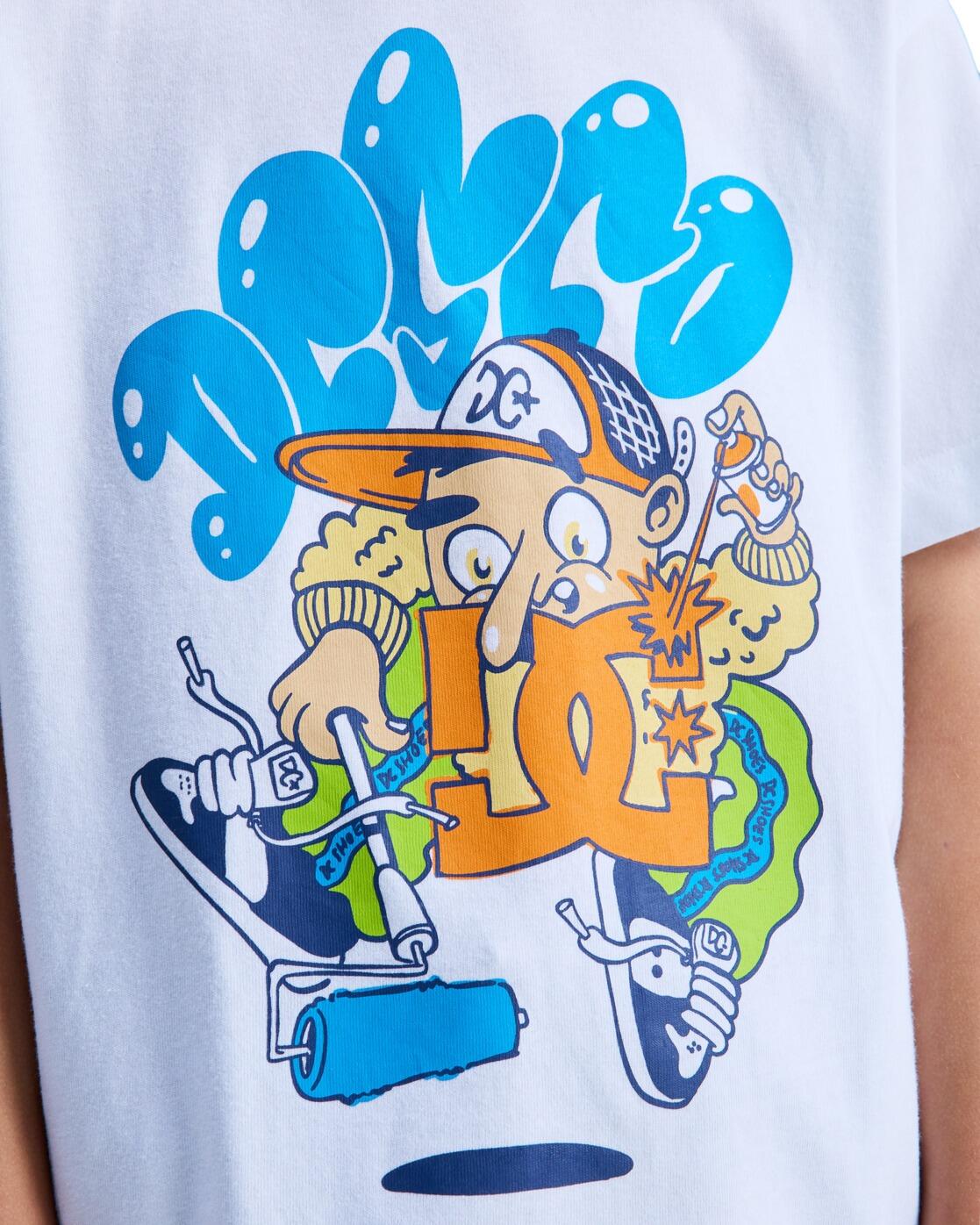 T-Shirt à manches courtes ROLLPAINTER Blanc Garçon 4/4