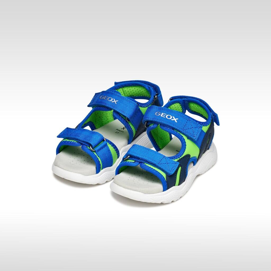 Sandales Garçon J SANDAL SPLUSH BOY Bleu Roi/Vert 3/7