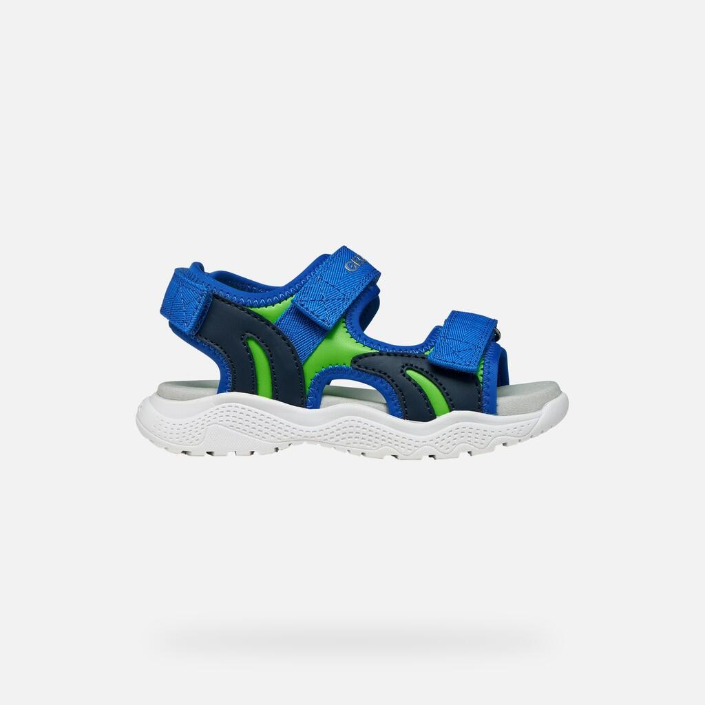 Sandales Garçon J SANDAL SPLUSH BOY Bleu Roi/Vert 2/7