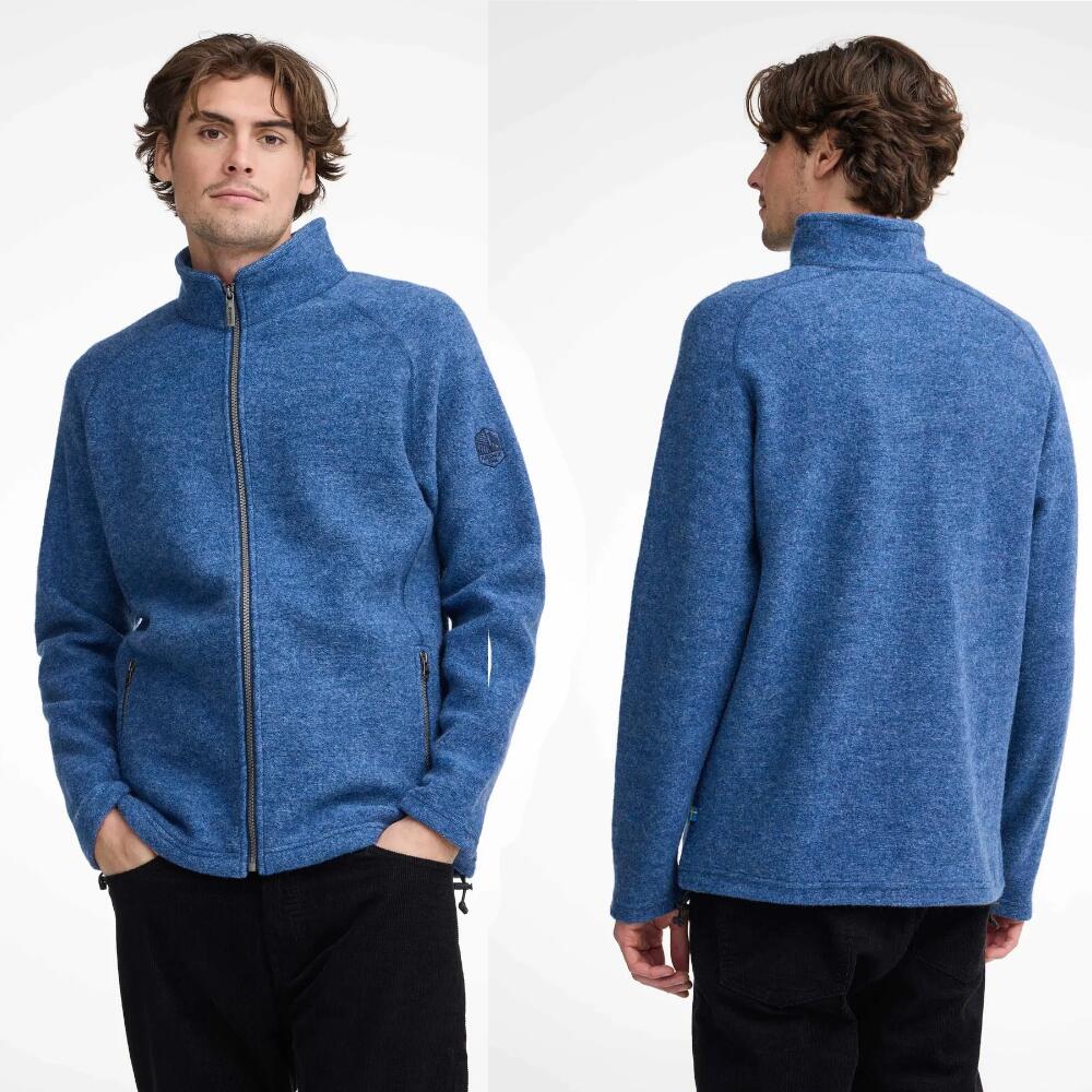 Vest Danny Full Zip voor heren van viltwol - Denim - Blauw 4/5