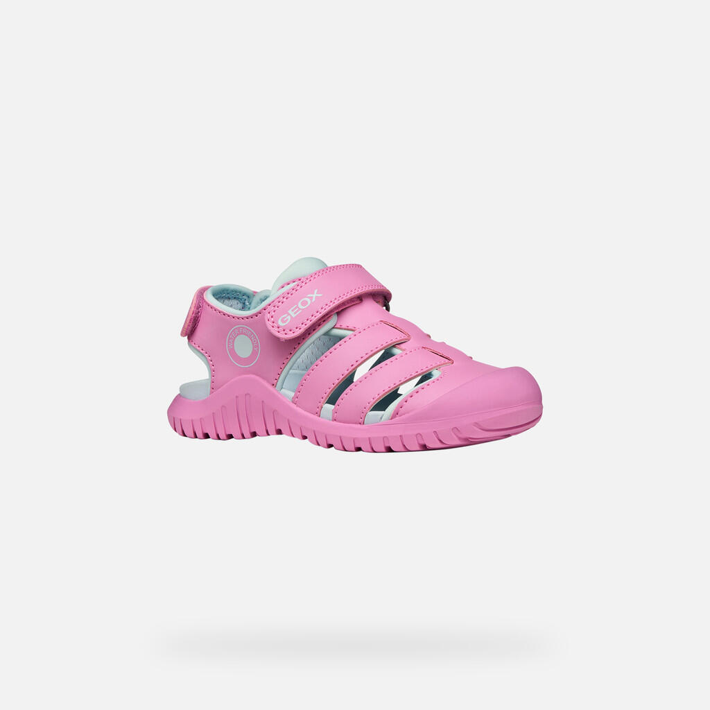 Sandales Fille S. FUSBETTO PRO GIRL Rose Foncé/Vert D'eau 4/7