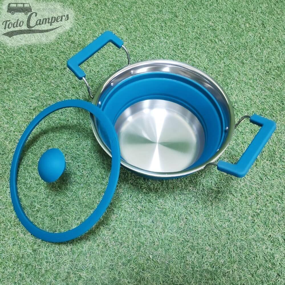 Olla plegable de silicona 2L para camping y camper – 20 cm 3/7