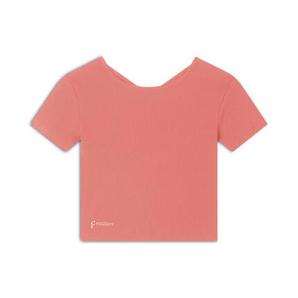 T-shirt slim côtelé avec ouverture dans le dos