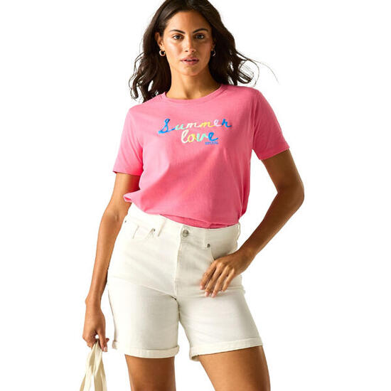 Tshirt Manches Courtes Motif/style Imprimé FILANDRA Femme (Rose Imprimé)