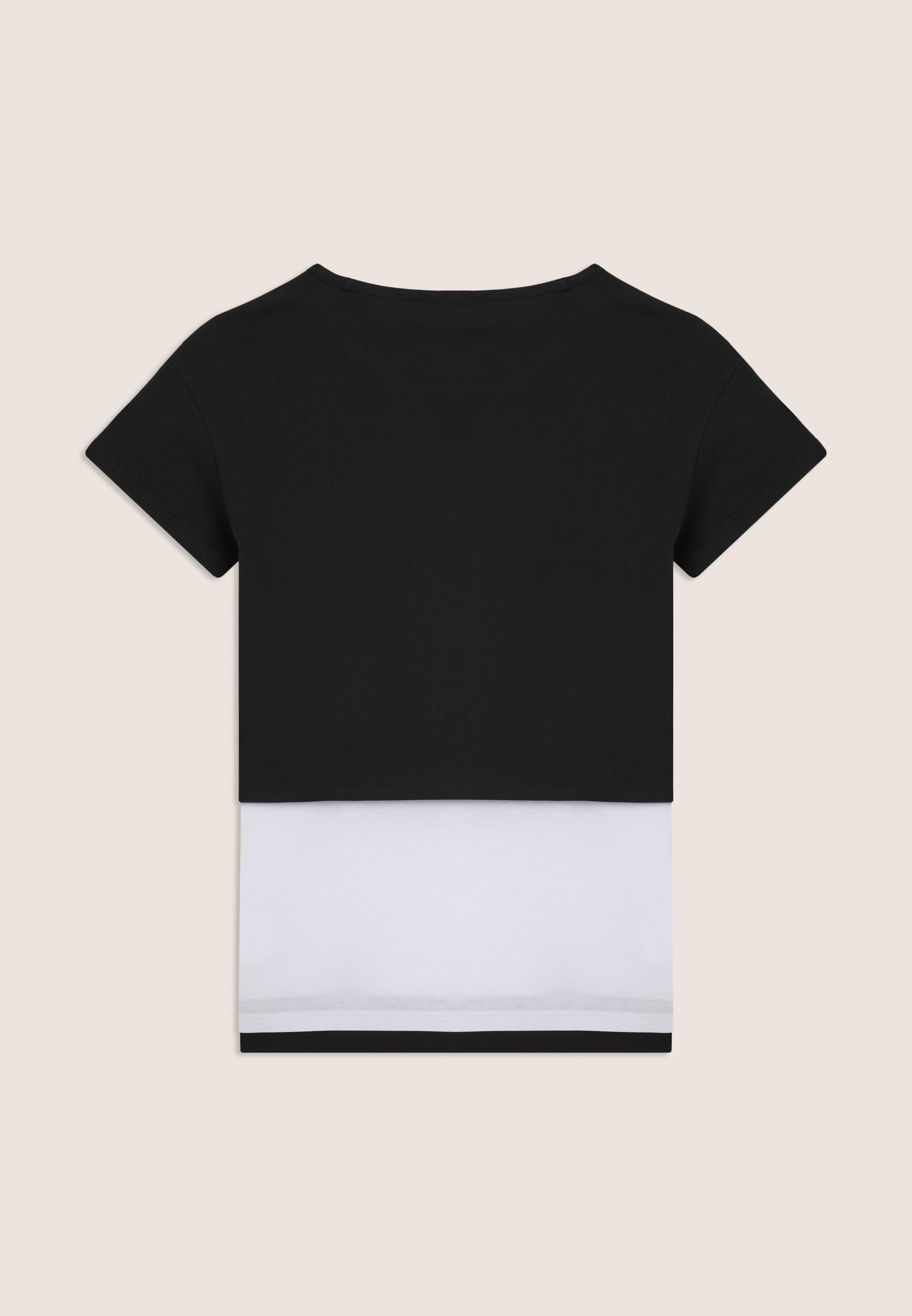 Conjunto de camiseta cropped y camiseta sin mangas con estampado perlado 2/3
