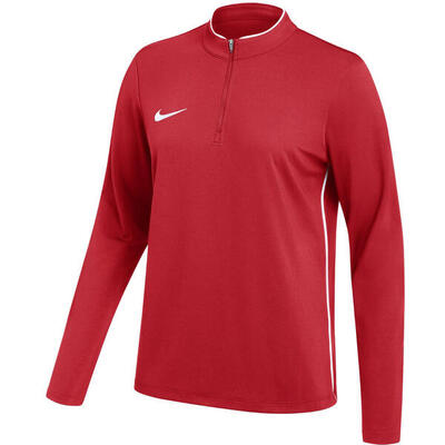Nike dames sweater dri-fit training rood - ronde hals, fleecevoering