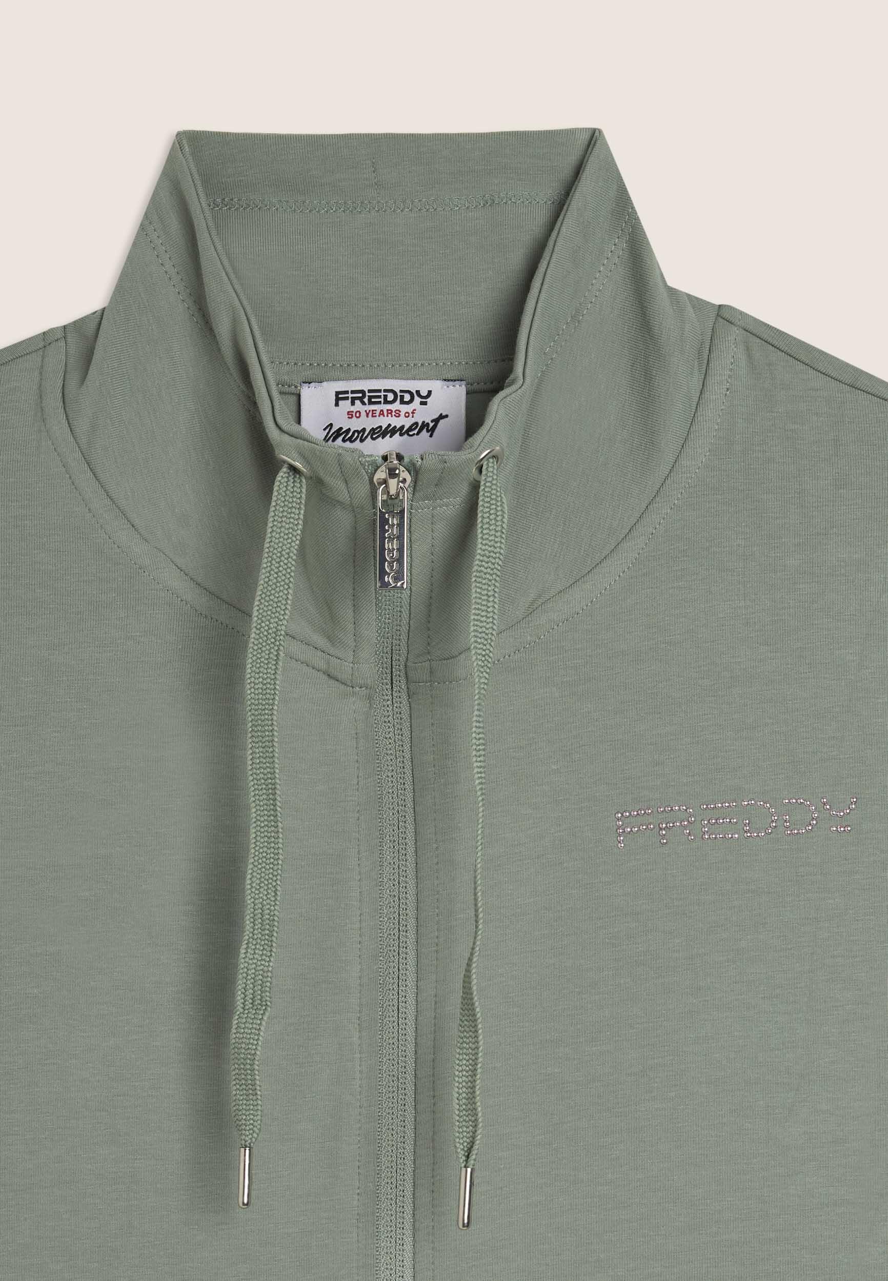 Felpa Comfort Fit Collo Alto con Zip e Logo FREDDY 3/3
