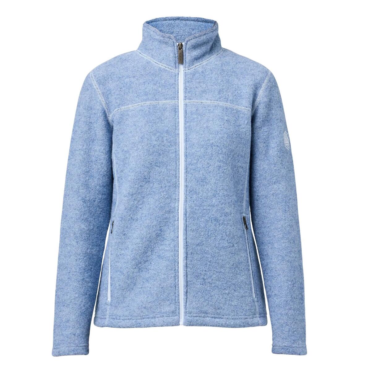 IVANHOEOEFSWEDEN Dámská vlněný kardigan Beata Faded Denim se zipem