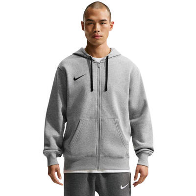 Nike herenhoodie met rits, katoenen fleece, grijs
