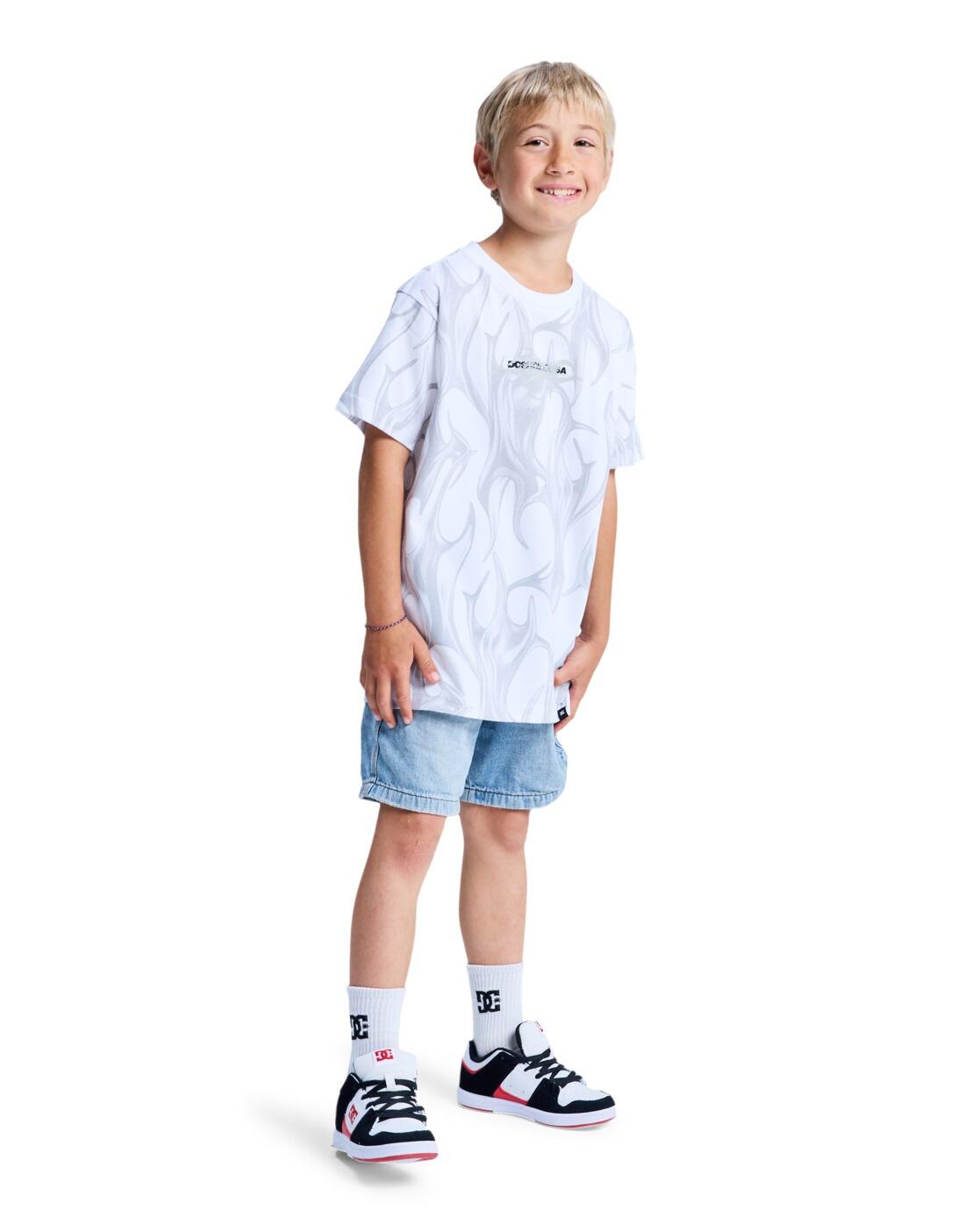 Camiseta de manga corta DC LIQUID FUEGO Blanco Niño 4/4