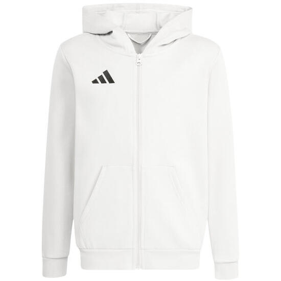 ADIDAS sweat à capuche zippé enfant, mélange coton blanc