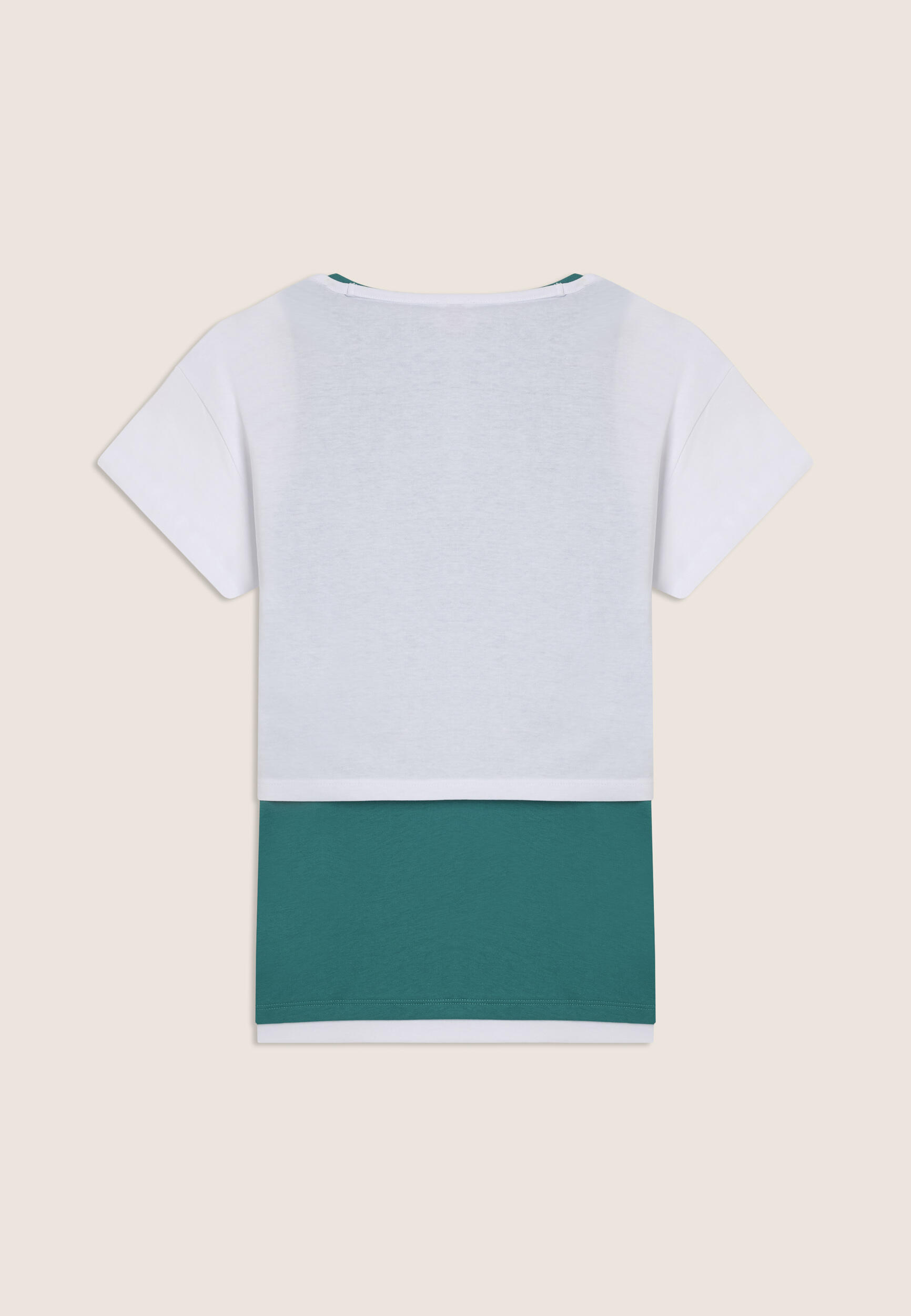 Conjunto de camiseta cropped y camiseta sin mangas con estampado perlado 2/3