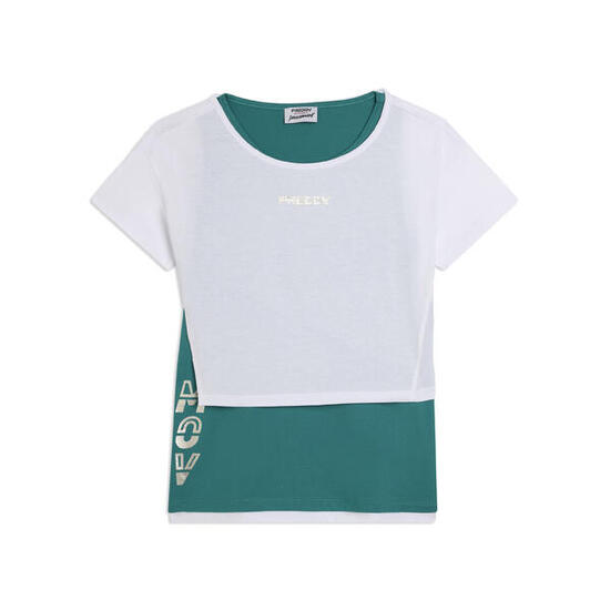 T-shirt court et débardeur avec impression perlée.