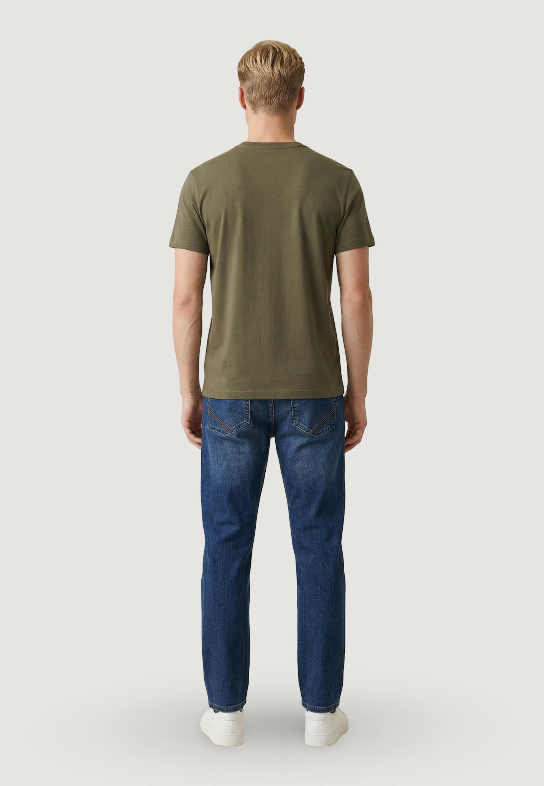 Crop top T-shirt MICK-BASIC HEREN Olijfgroen 2/5
